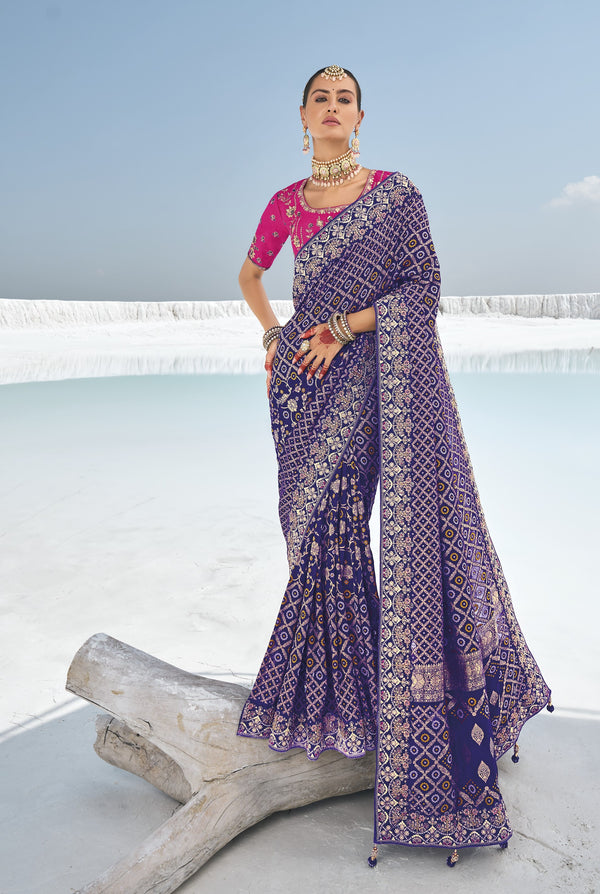 bandhej patola shaadi party sari