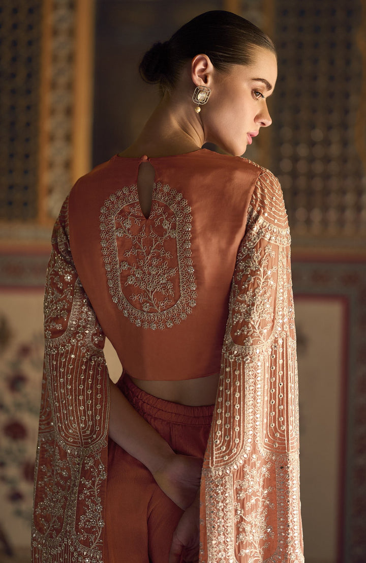 sagai ceremony wear silk fusion set