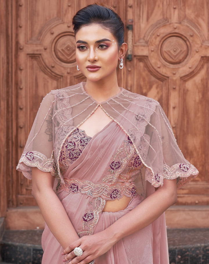 club wedding wear one minute sari with shrug