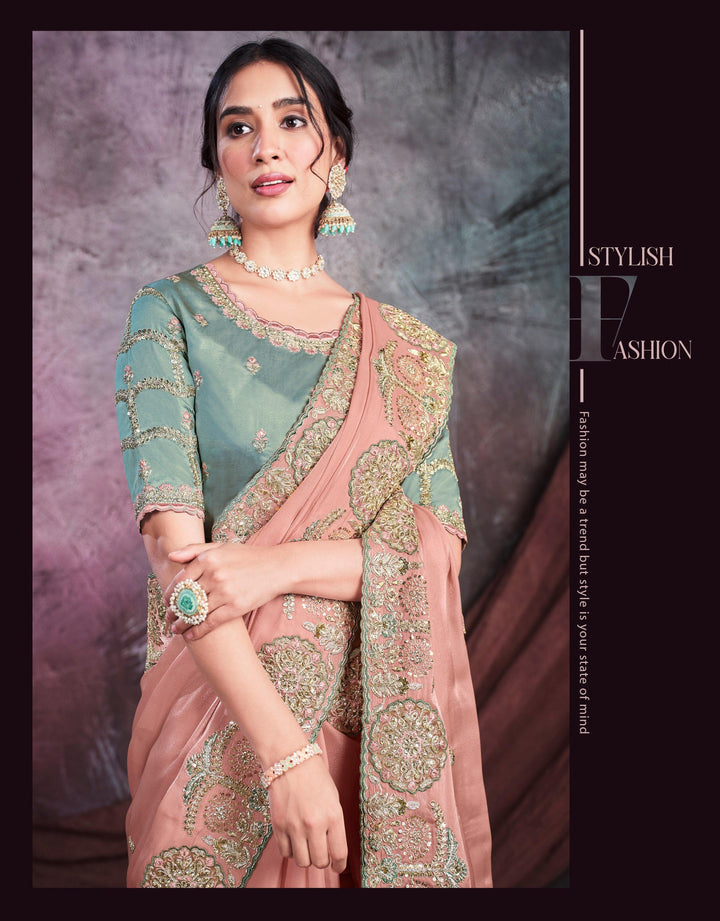 Engagement Party Wear Trendy Saree - Fashion Nation