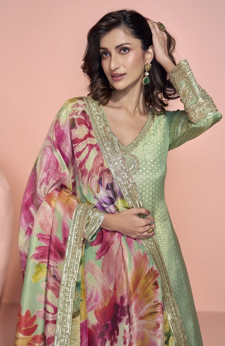 engagement partywear in green