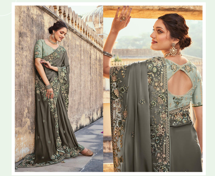 Cocktail Party Wear Designer Sari - Fashion Nation