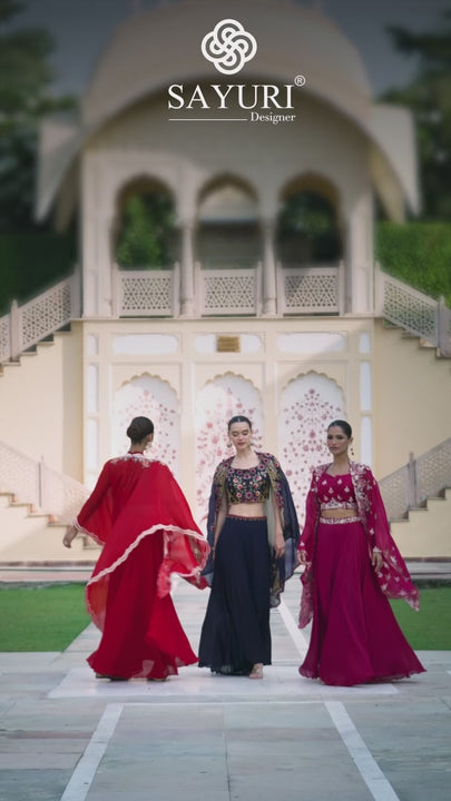 ceremonial fusion fashion dress video by sayuri designer catalogue rosy