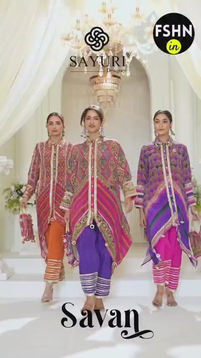 digital print designer suit video by sayuri designer catalogue savan 