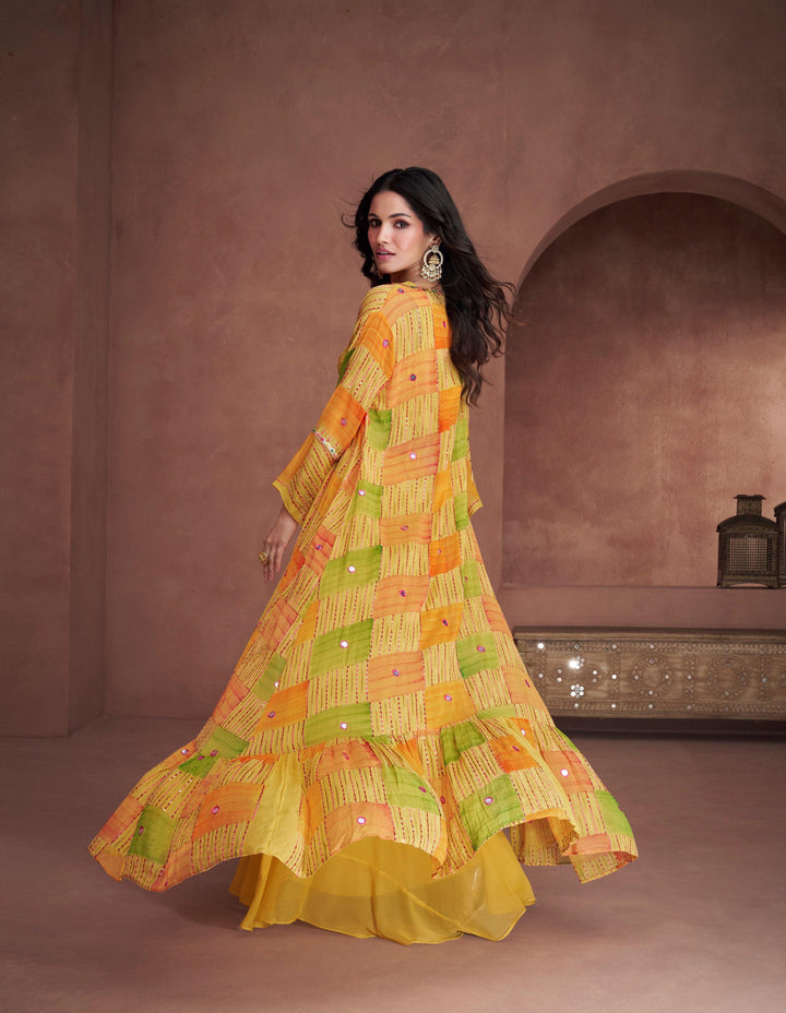 Haldi Party Indo Western Palazzo Shrug Set - Fashion Nation