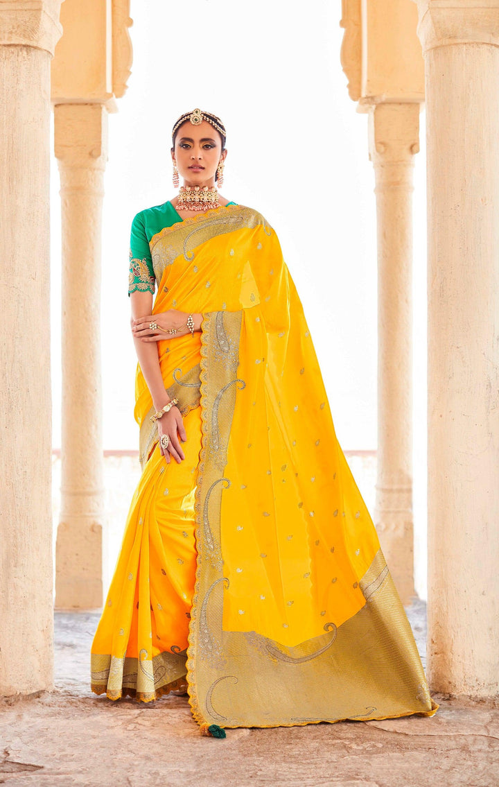 Haldi Function Wear Silk Saree - Fashion Nation