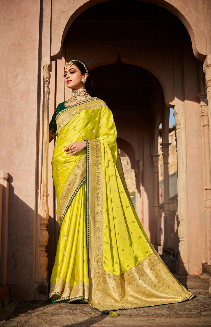 Mehendi Special Designer Silk Saree - Fashion Nation
